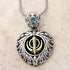 Buy one get one free! Sacred Heart Khanda / Adi Shakti pendants in stainless steel with natural gemstones